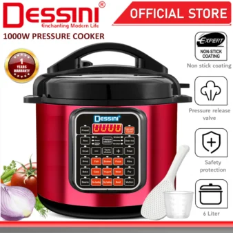 DESSINI ITALY 10IN1 Electric Digital Pressure Cooker Non-stick Stainless Steel Inner Pot Rice Cooker Steamer (6L) Buy one, get one free!